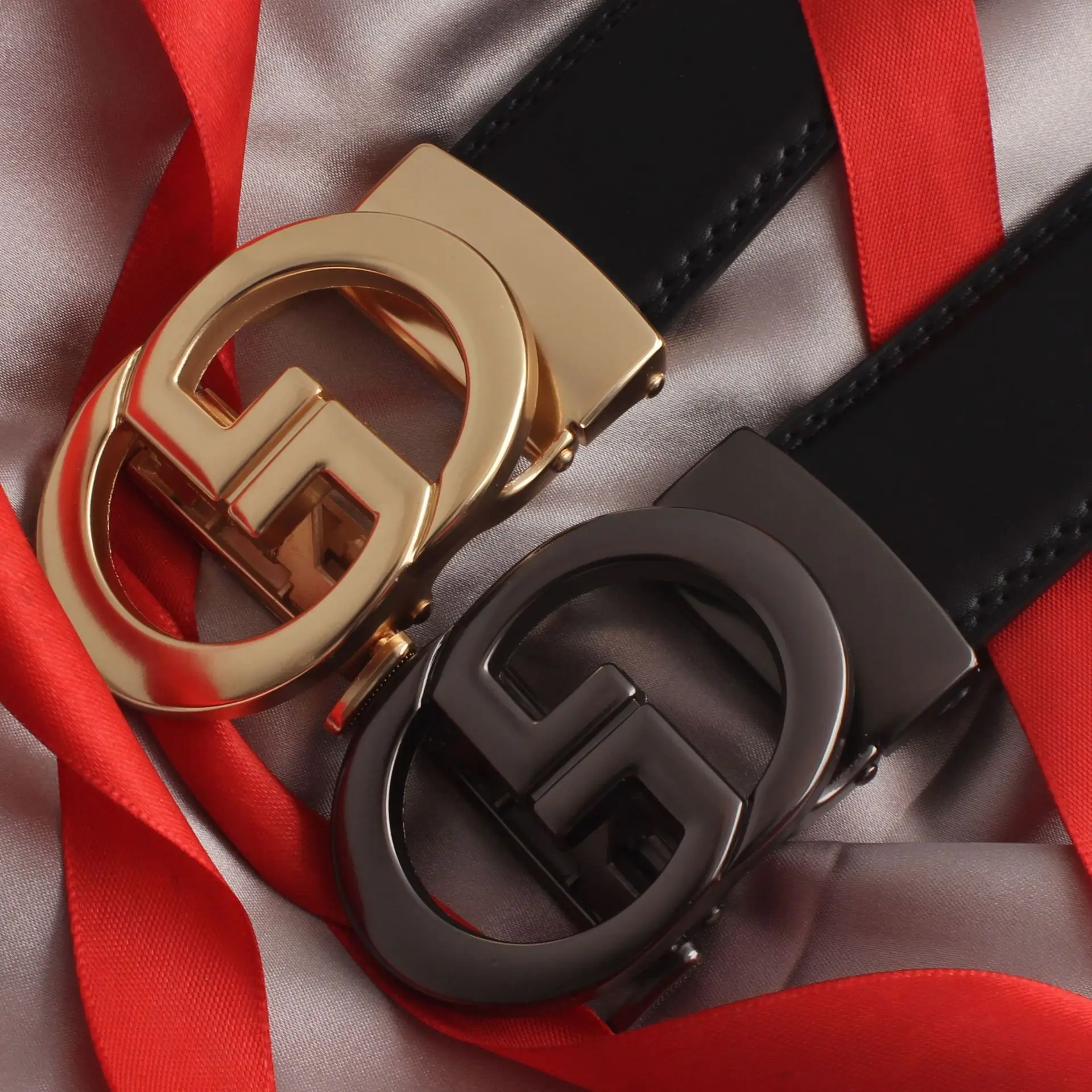 Men's Black Leather Automatic Buckle Belt - Image 7