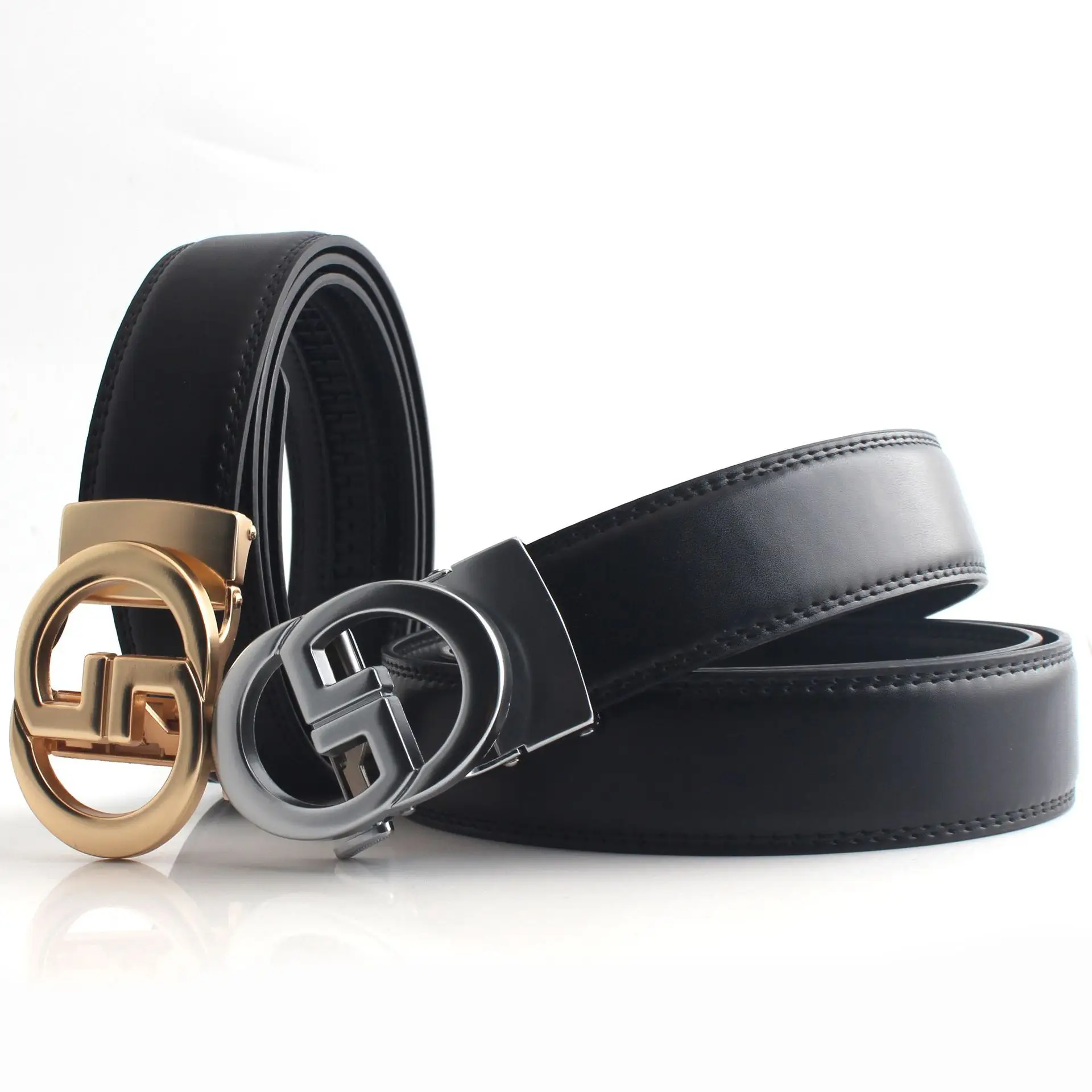 Men's Black Leather Automatic Buckle Belt β feature 10