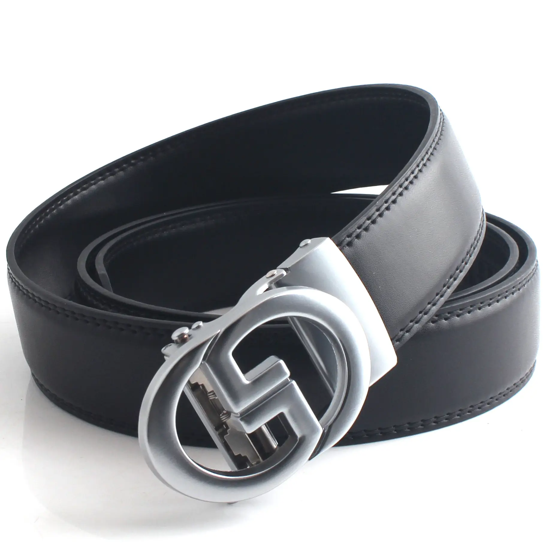 Men's Black Leather Automatic Buckle Belt β feature 12