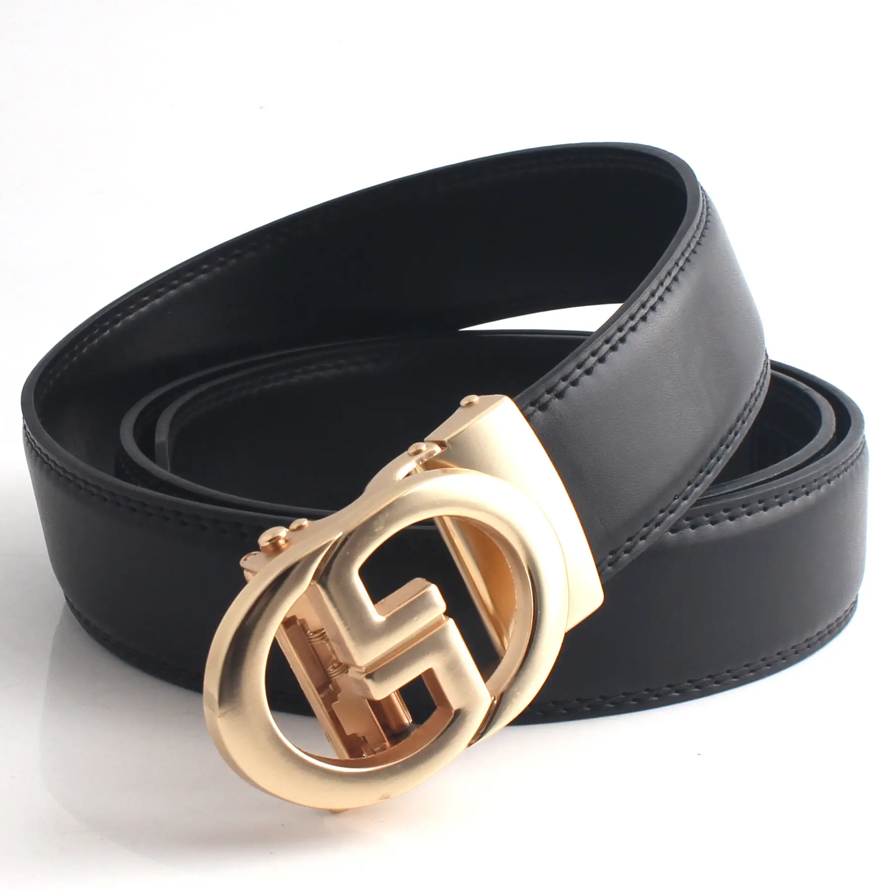 Men's Black Leather Automatic Buckle Belt β feature 13