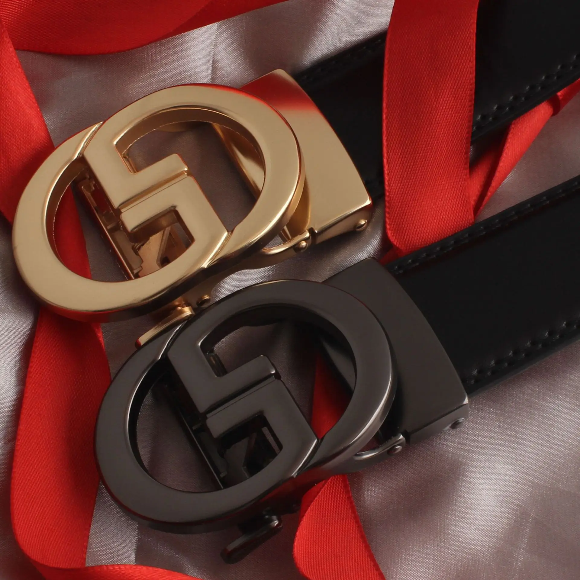 Men's Black Leather Automatic Buckle Belt β feature 4