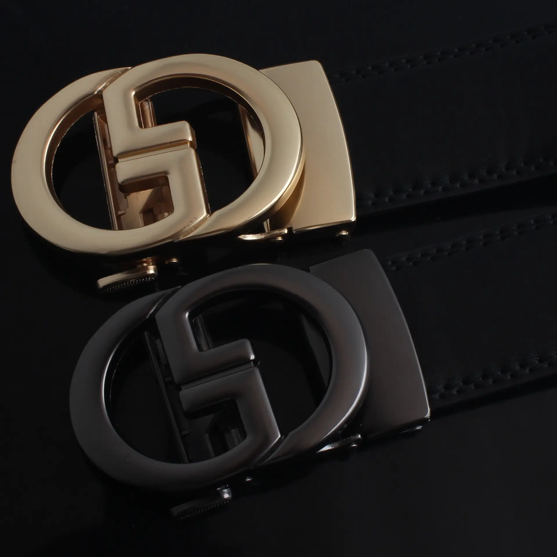 Men's Black Leather Automatic Buckle Belt β feature 6