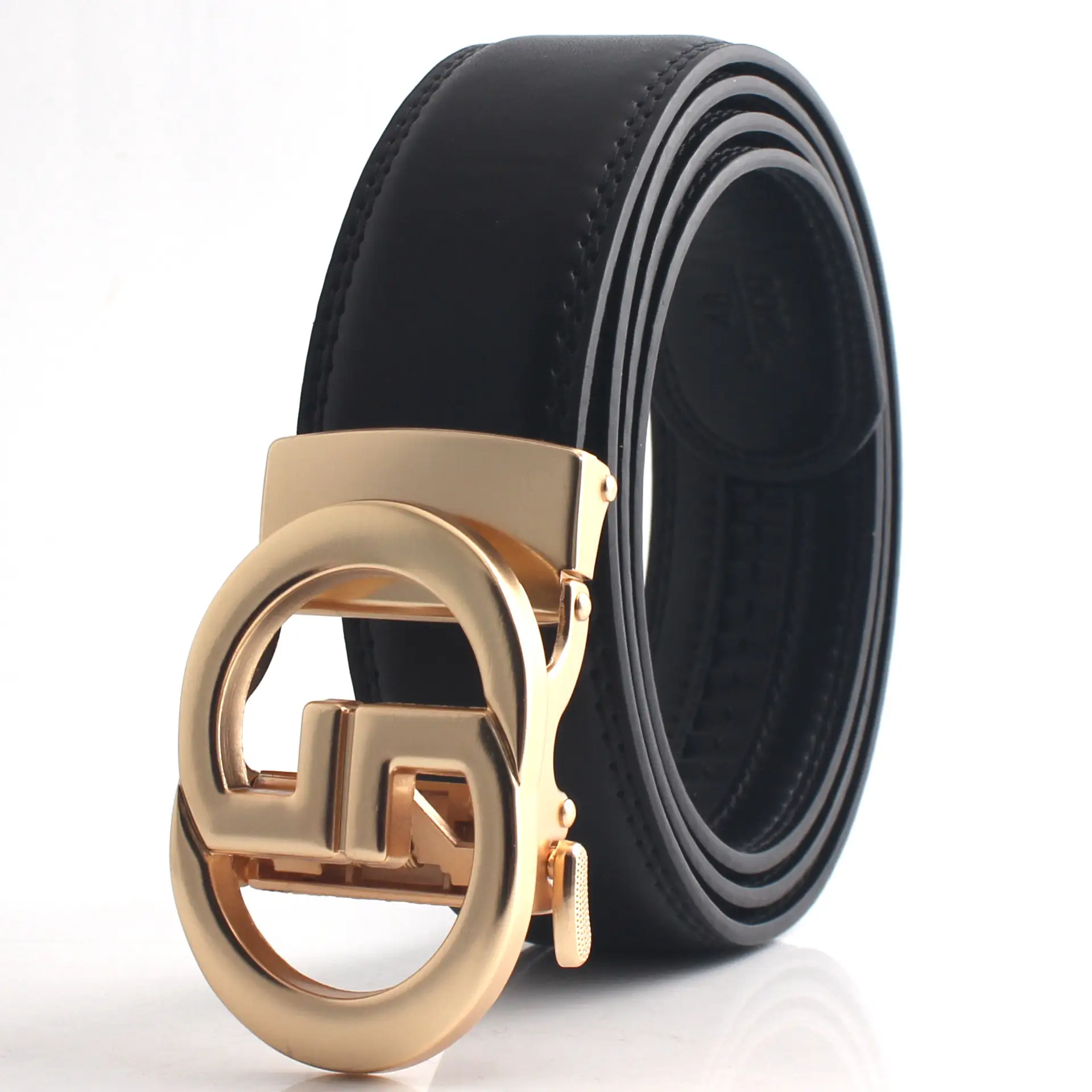 Men's Black Leather Automatic Buckle Belt - Image 3