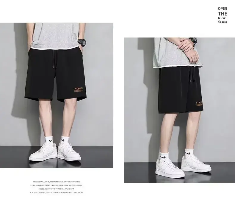 Men Black Ice Silk Basketball Shorts Summer Loose Casual — feature 11