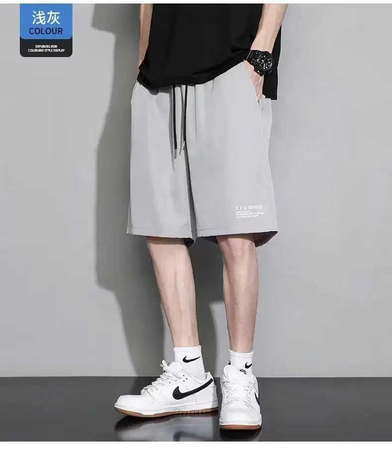 Men Black Ice Silk Basketball Shorts Summer Loose Casual — feature 14