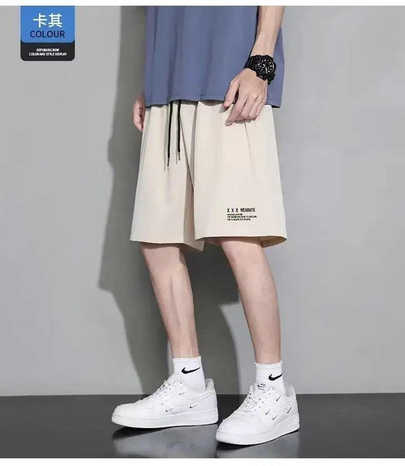 Men Black Ice Silk Basketball Shorts Summer Loose Casual — feature 17