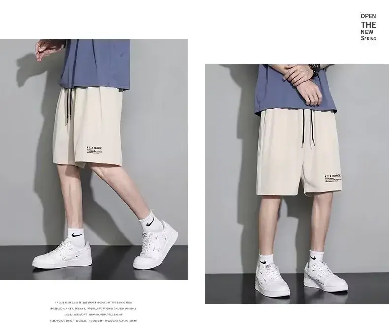 Men Black Ice Silk Basketball Shorts Summer Loose Casual — feature 18