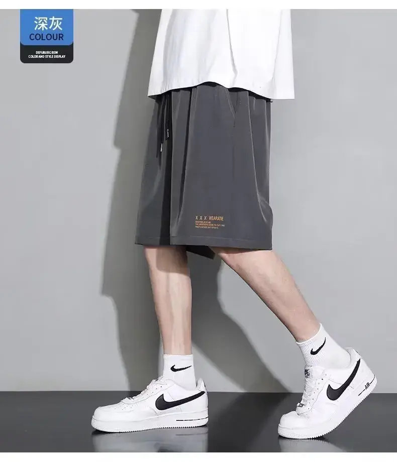 Men Black Ice Silk Basketball Shorts Summer Loose Casual — feature 19