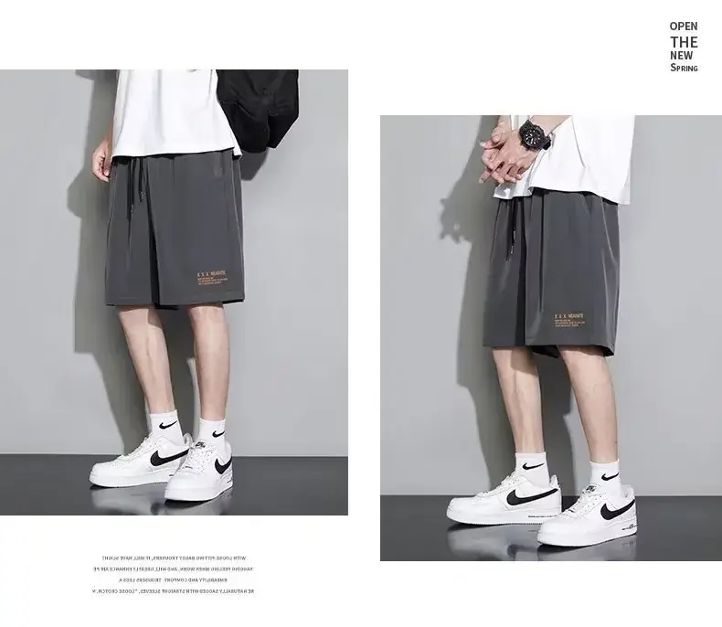 Men Black Ice Silk Basketball Shorts Summer Loose Casual — feature 20