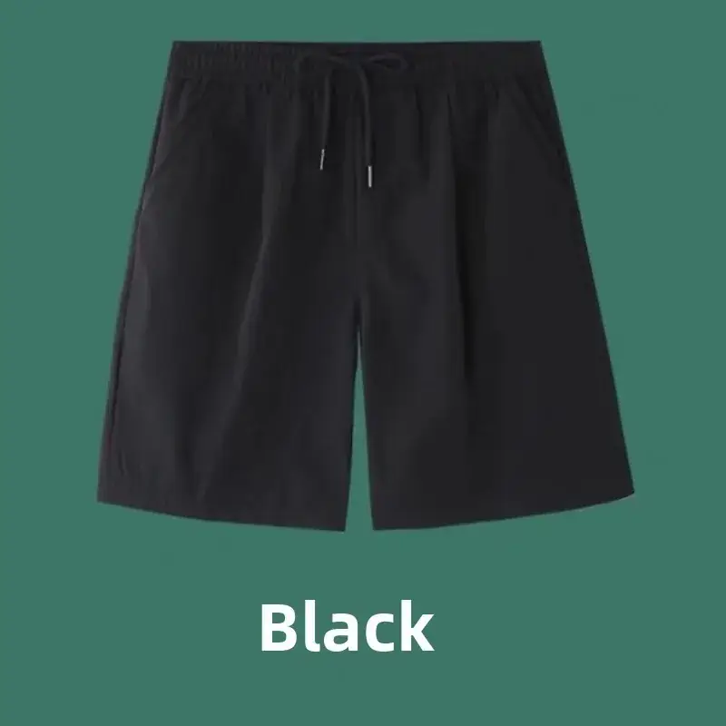 Men Black Ice Silk Basketball Shorts Summer Loose Casual