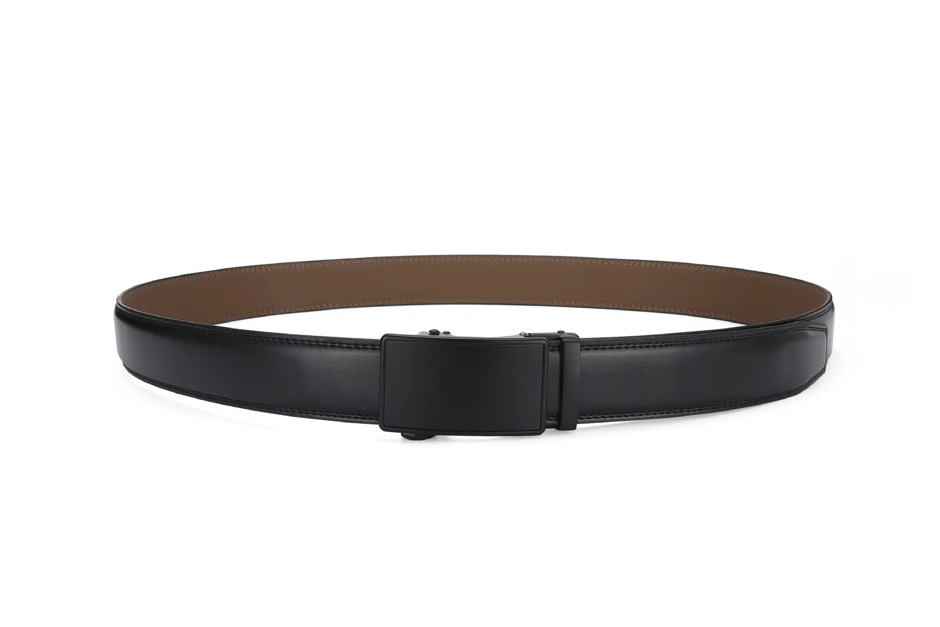 Men's Black Genuine Cowhide Belt Automatic Buckle Export Quality β feature 9