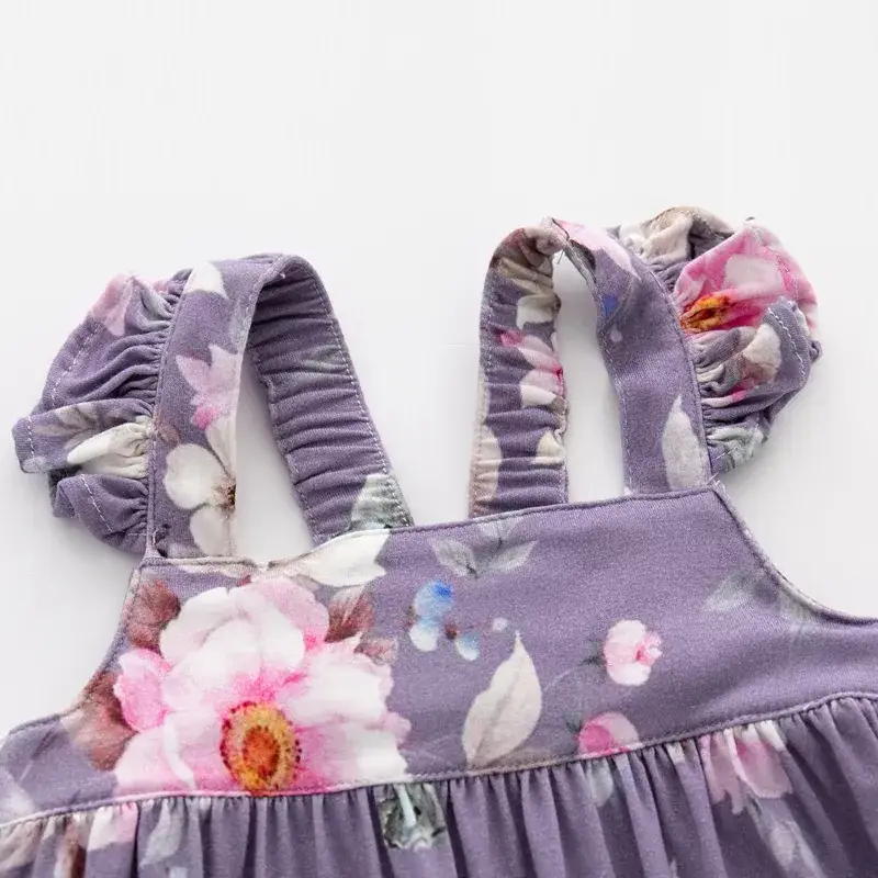Baby Floral Suspenders Set for Girls Summer