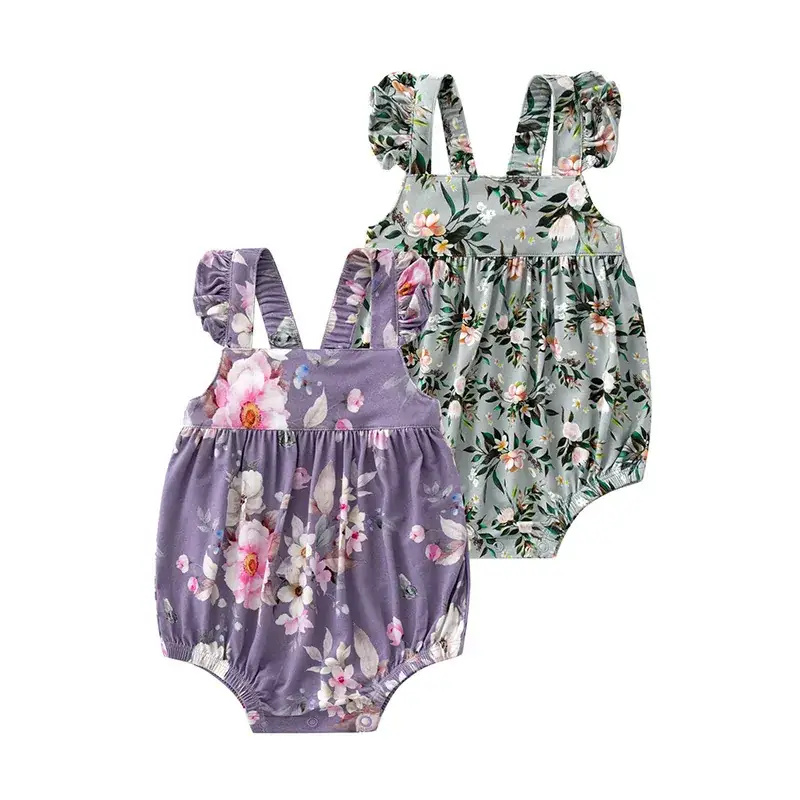 Baby Floral Suspenders Set for Girls Summer
