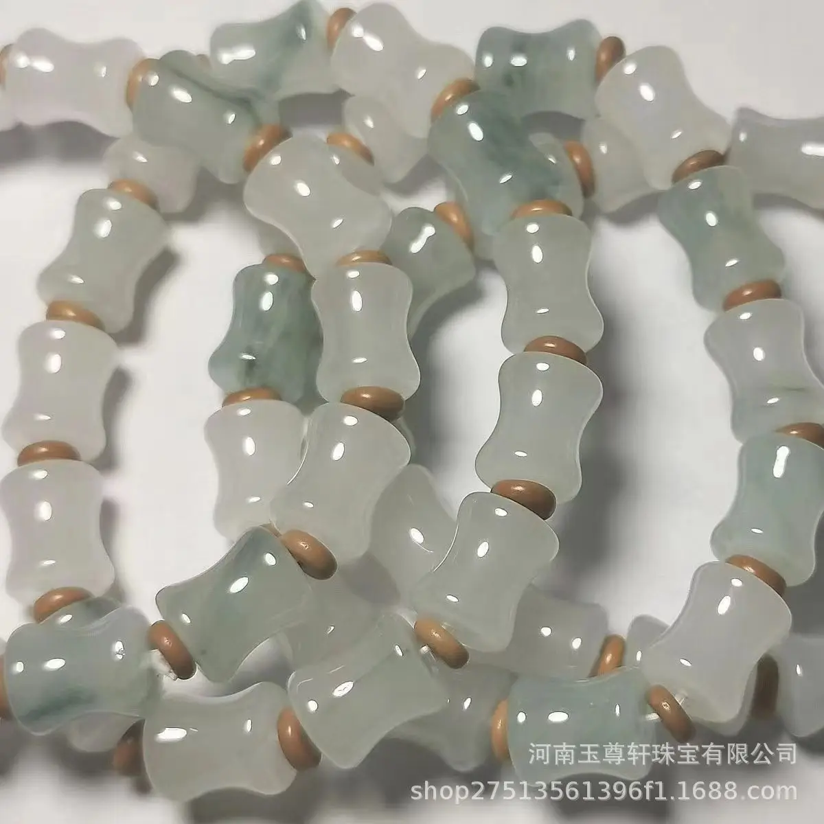 Ice Floating Flower Bamboo Jade Bracelet for Women - Image 3