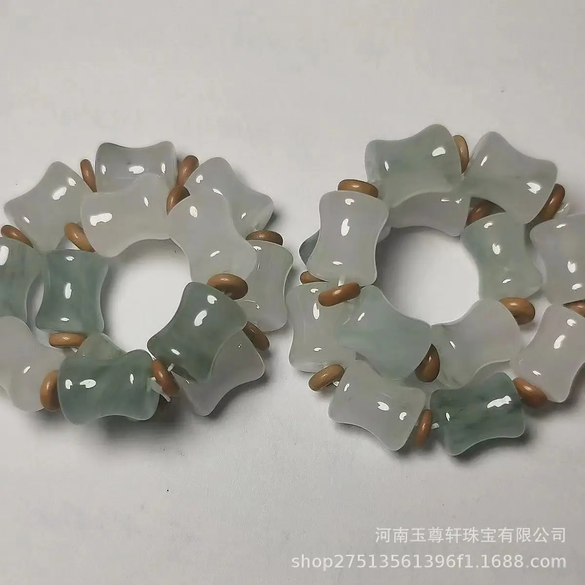 Ice Floating Flower Bamboo Jade Bracelet for Women - Image 4
