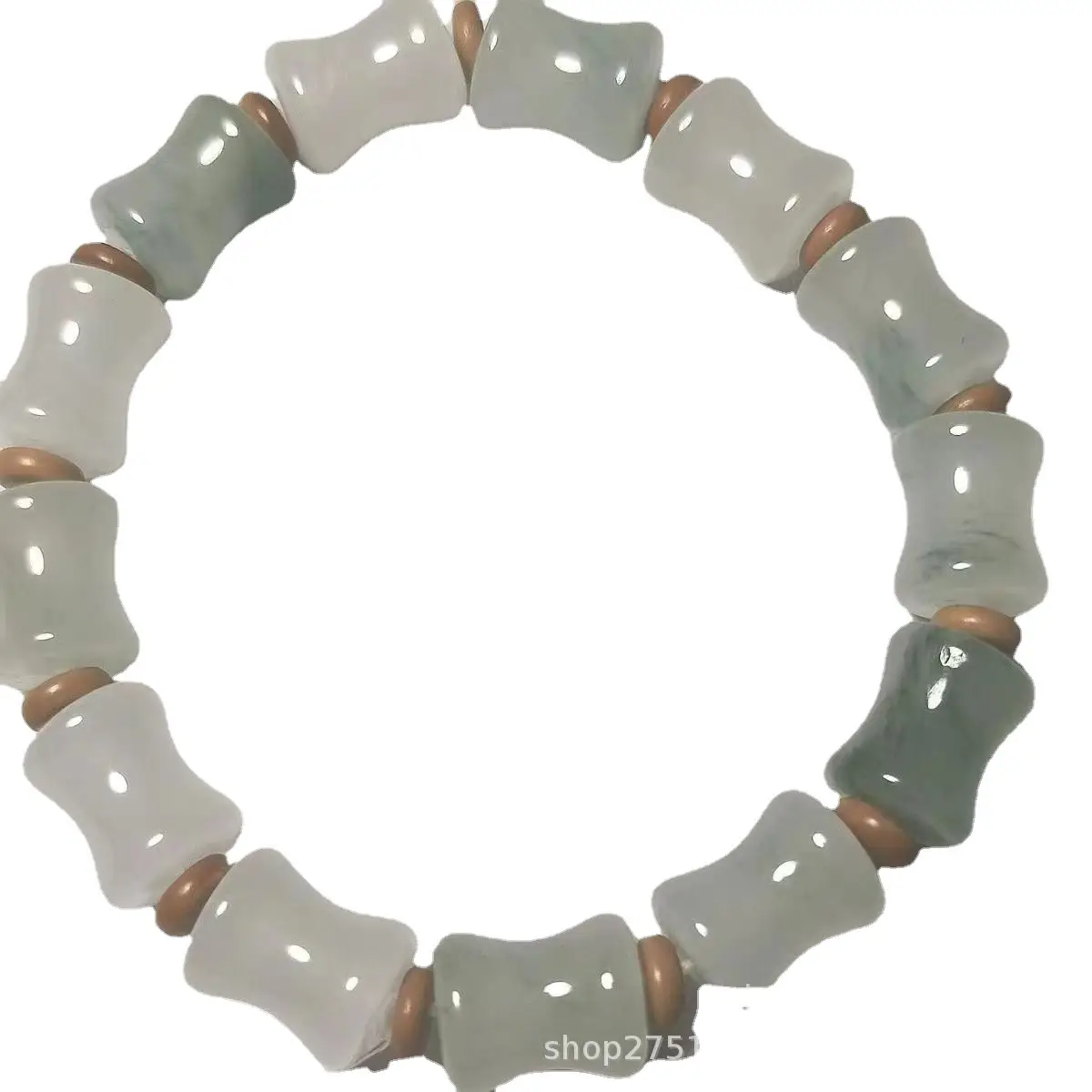 Ice Floating Flower Bamboo Jade Bracelet for Women - Image 5