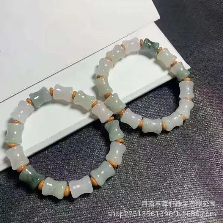 Ice Floating Flower Bamboo Jade Bracelet for Women — feature 5