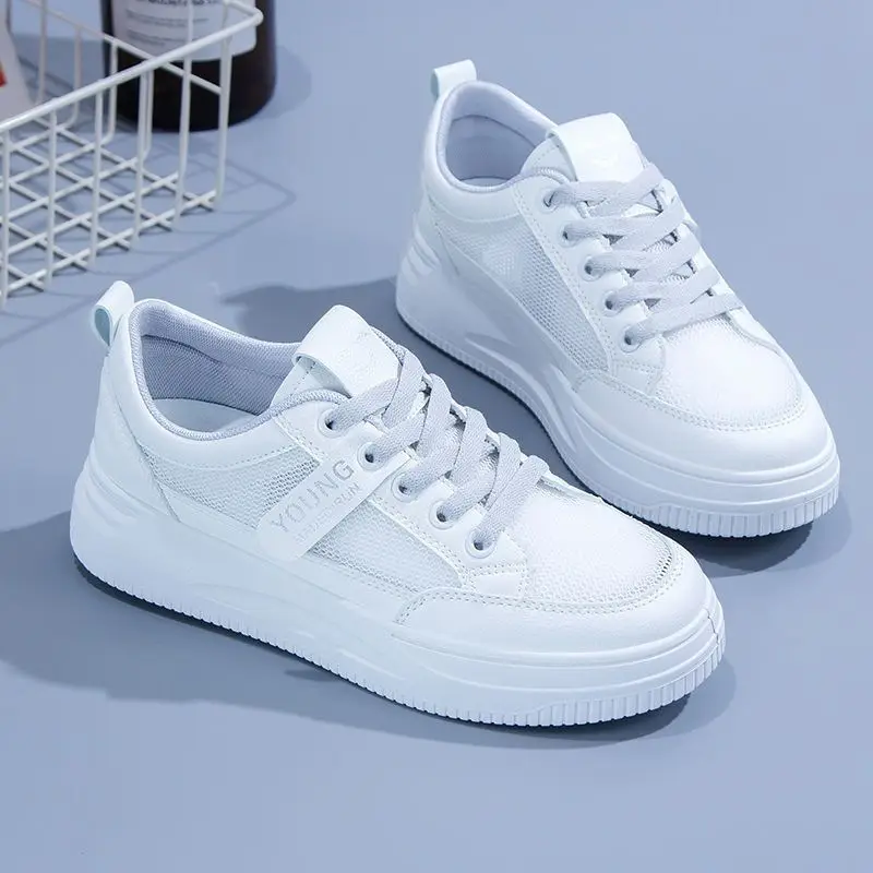 Women White Mesh Casual Sneakers 2023 - Image 2