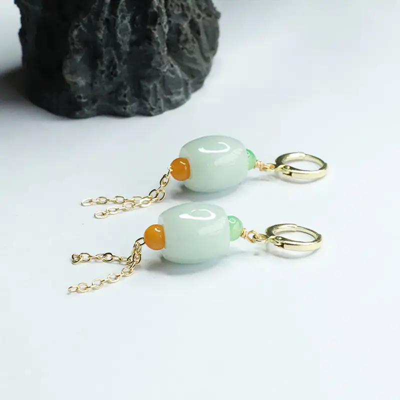 Lucky Jadeite Ear Clips for Women Men