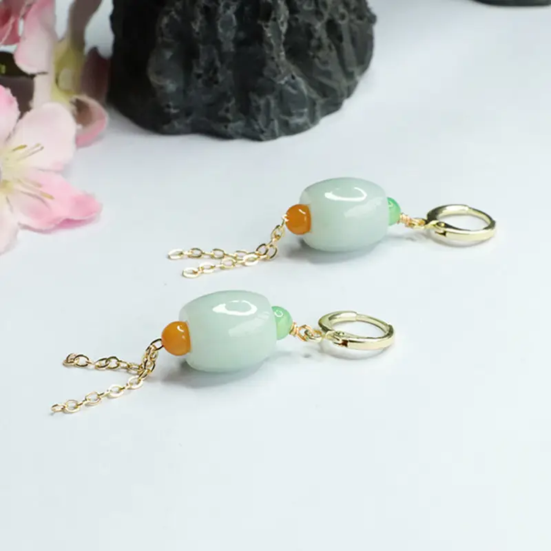 Lucky Jadeite Ear Clips for Women Men
