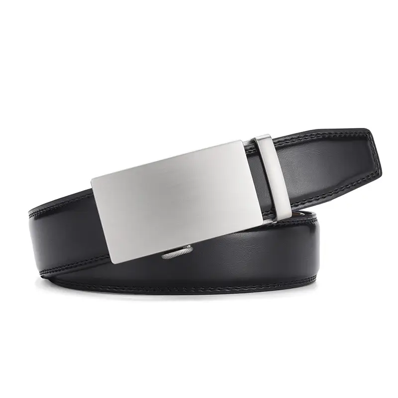 Men's Real Cowhide Belt Brown Silver Buckle - Image 7
