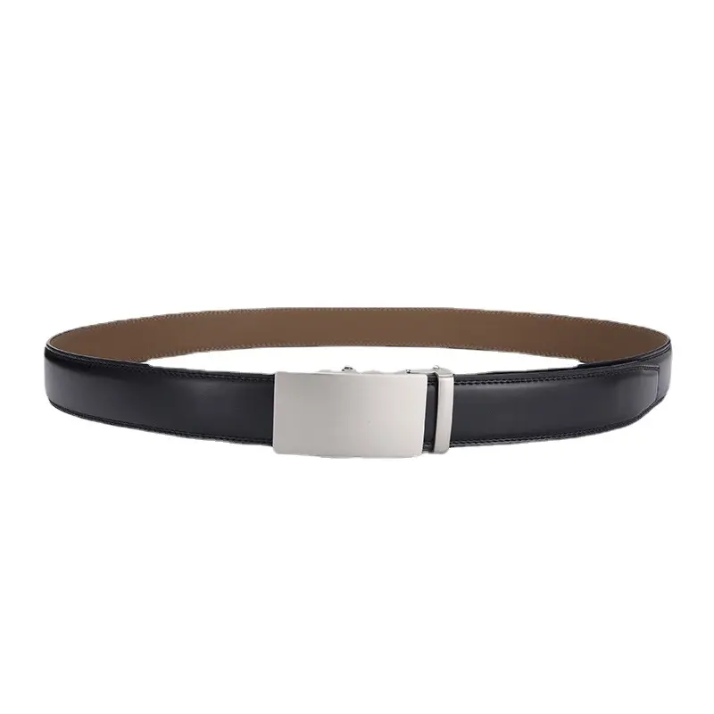 Men's Real Cowhide Belt Brown Silver Buckle - Image 8