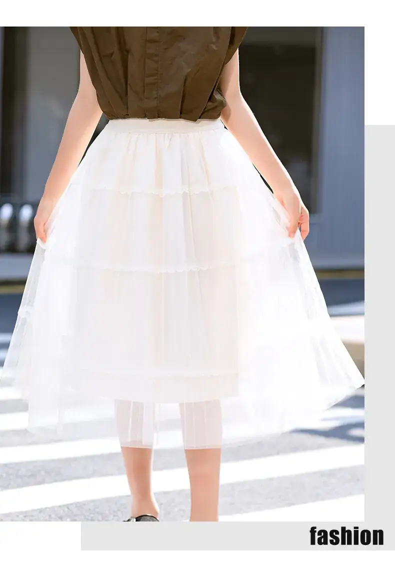 Girls Black Gauze Tulle Skirt 2023 Summer — feature 17