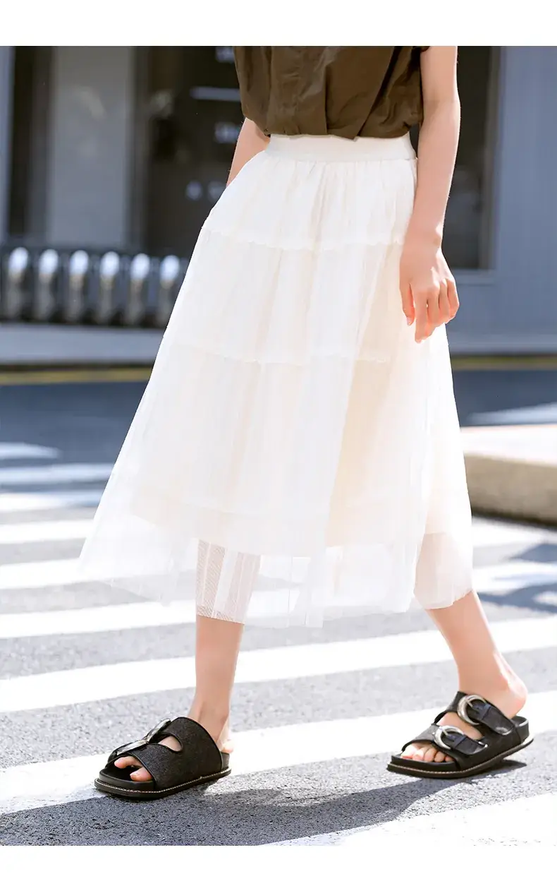 Girls Black Gauze Tulle Skirt 2023 Summer — feature 19