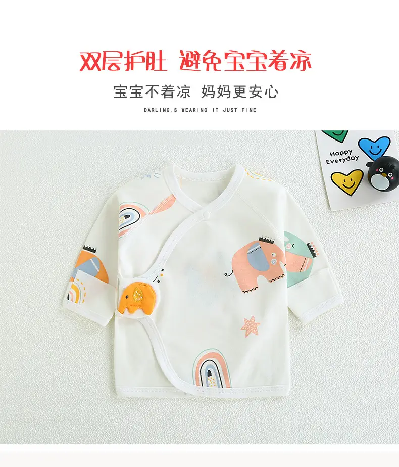 Newborn Baby Pajamas Pure Cotton Boneless Moon Top — feature 8