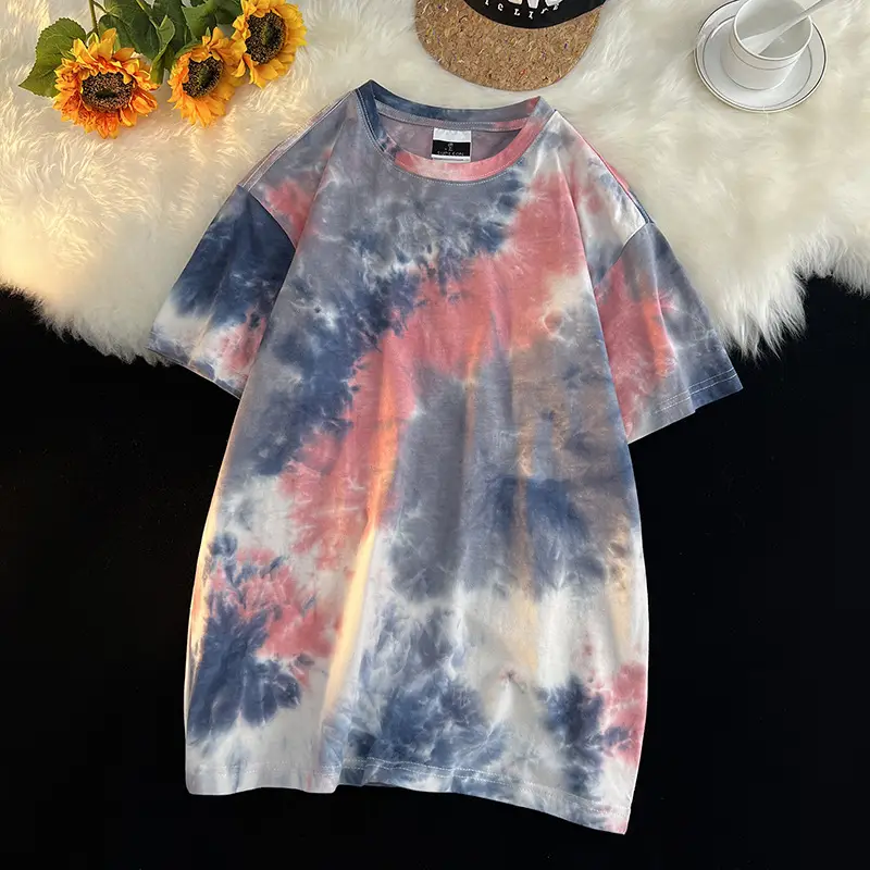 Men Tie-Dye Green Short Sleeve T-Shirt - Image 10