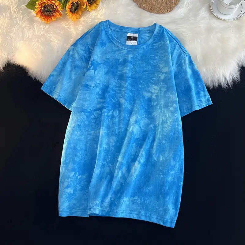 Men Tie-Dye Green Short Sleeve T-Shirt - Image 11