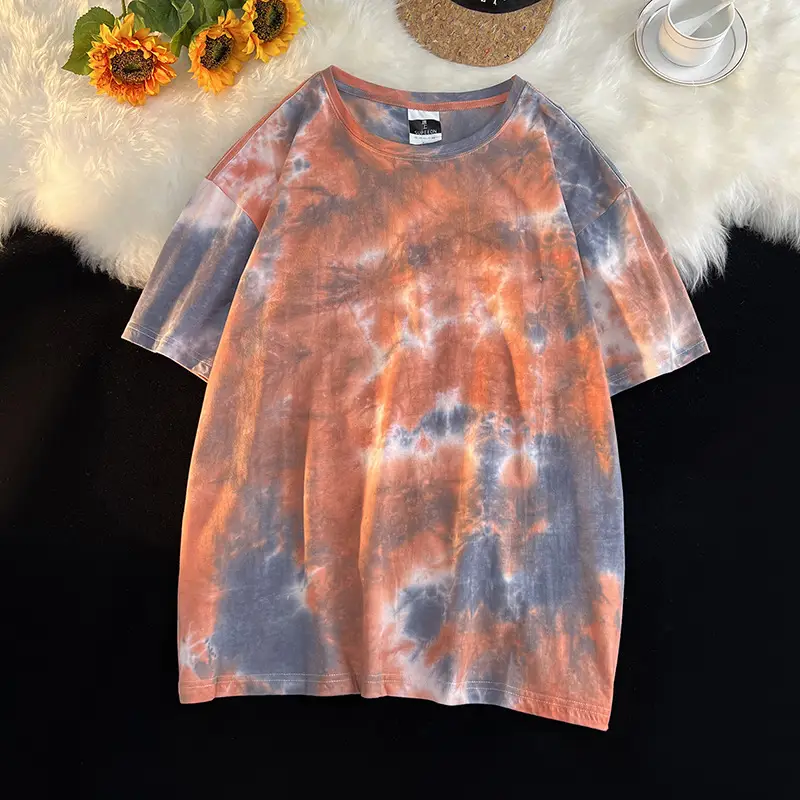 Men Tie-Dye Green Short Sleeve T-Shirt - Image 17