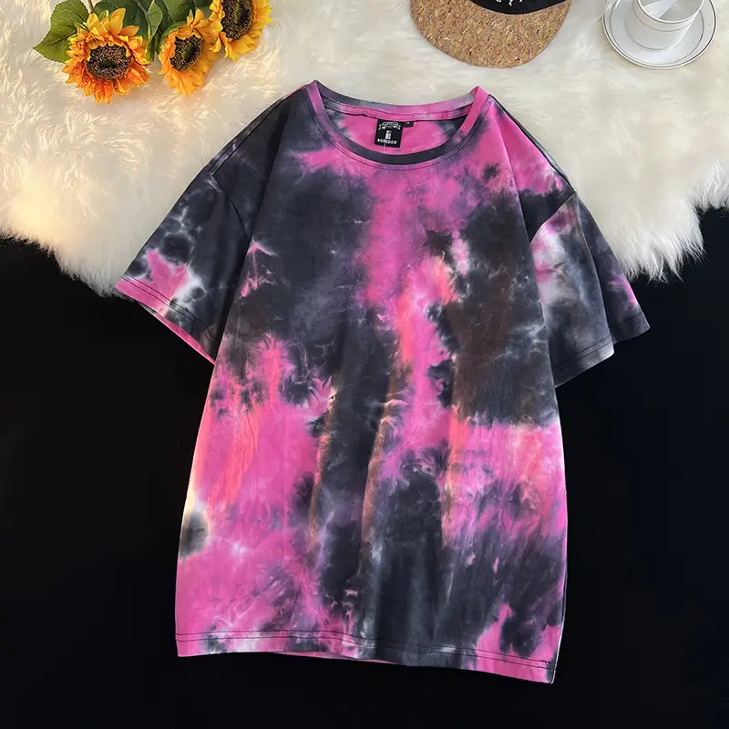 Men Tie-Dye Green Short Sleeve T-Shirt - Image 18