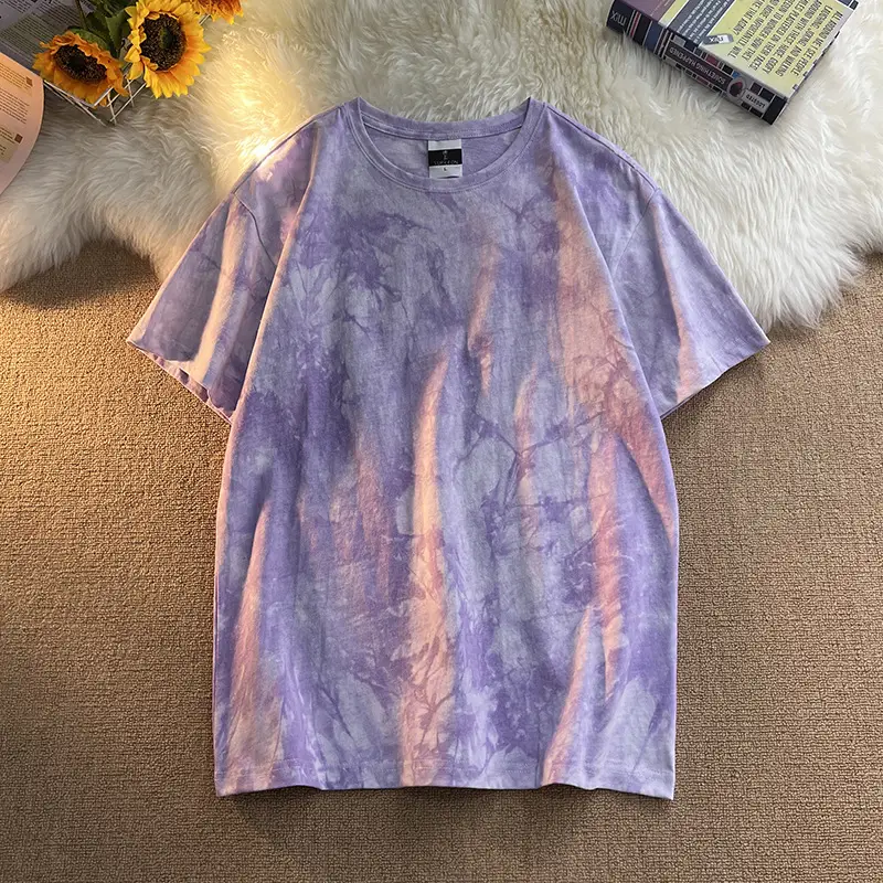 Men Tie-Dye Green Short Sleeve T-Shirt - Image 26