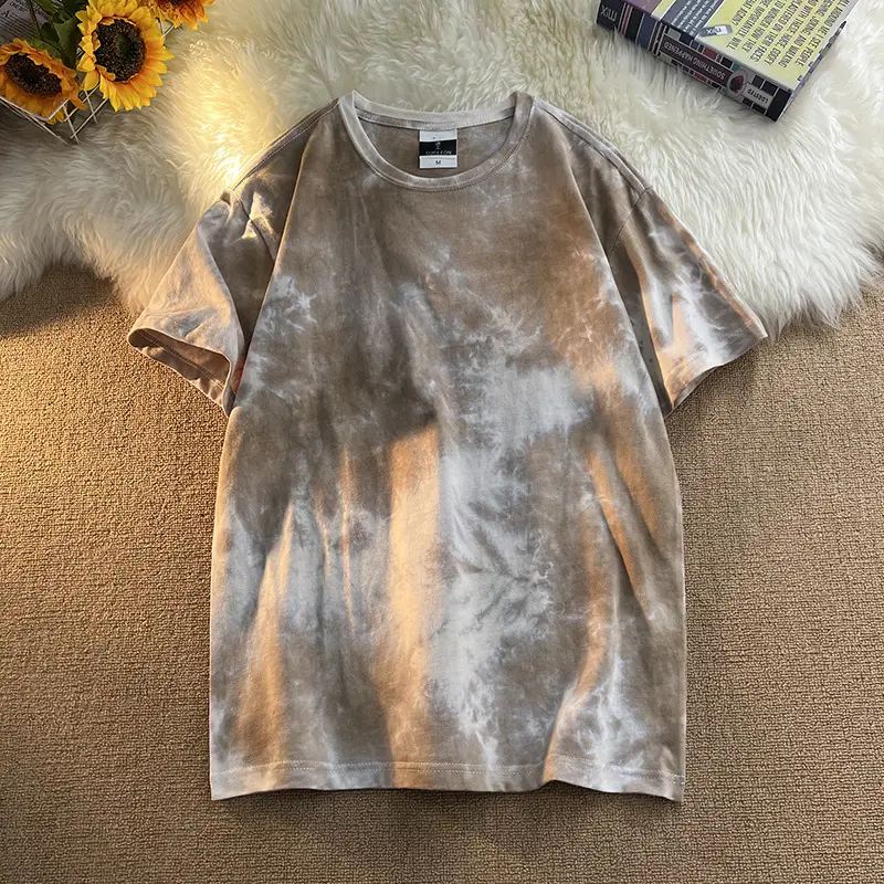 Men Tie-Dye Green Short Sleeve T-Shirt - Image 27