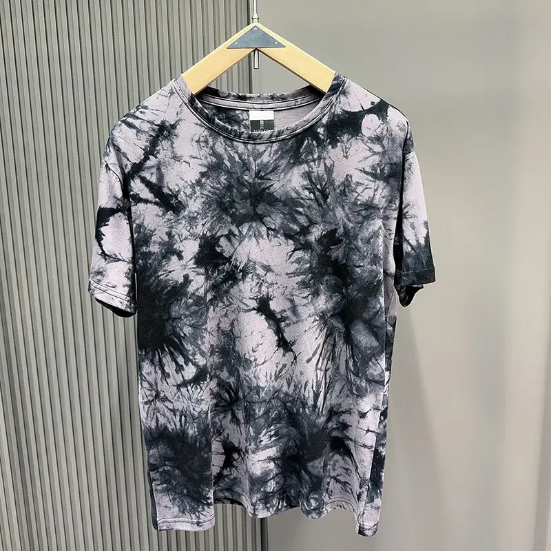 Men Tie-Dye Green Short Sleeve T-Shirt - Image 31