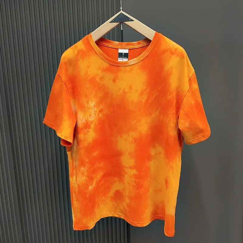Men Tie-Dye Green Short Sleeve T-Shirt - Image 34