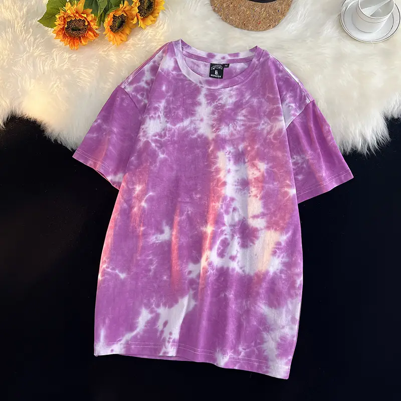 Men Tie-Dye Green Short Sleeve T-Shirt - Image 8