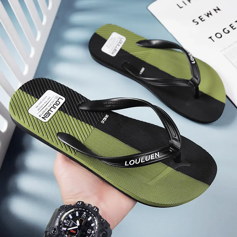 2023 Summer Black Casual Flip-Flops for Men
