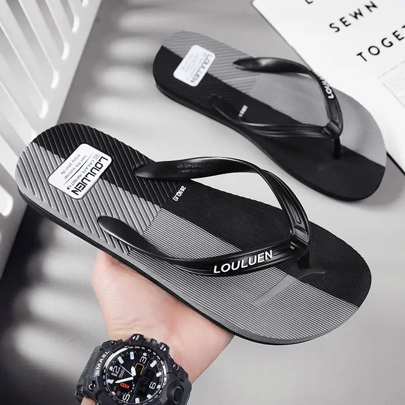 2023 Summer Black Casual Flip-Flops for Men
