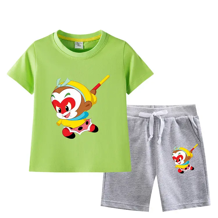 Boys Green Short Sleeve T-Shirt & Shorts Set 2023 — feature 10