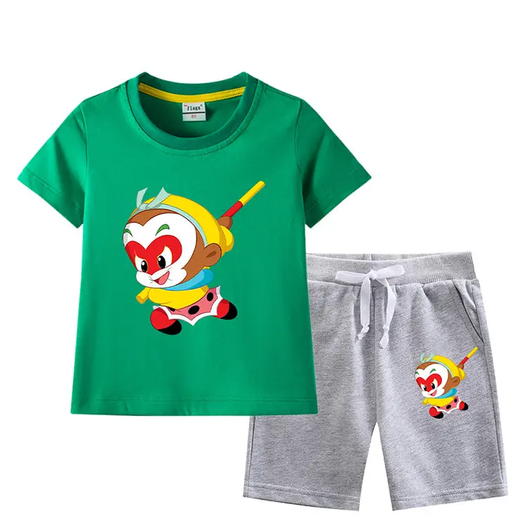 Boys Green Short Sleeve T-Shirt & Shorts Set 2023 — feature 11