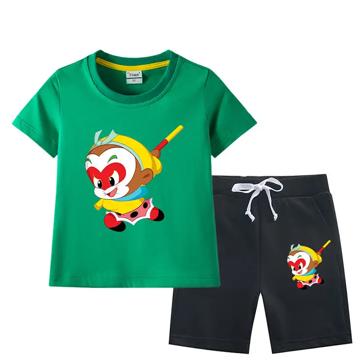 Boys Green Short Sleeve T-Shirt & Shorts Set 2023 — feature 12