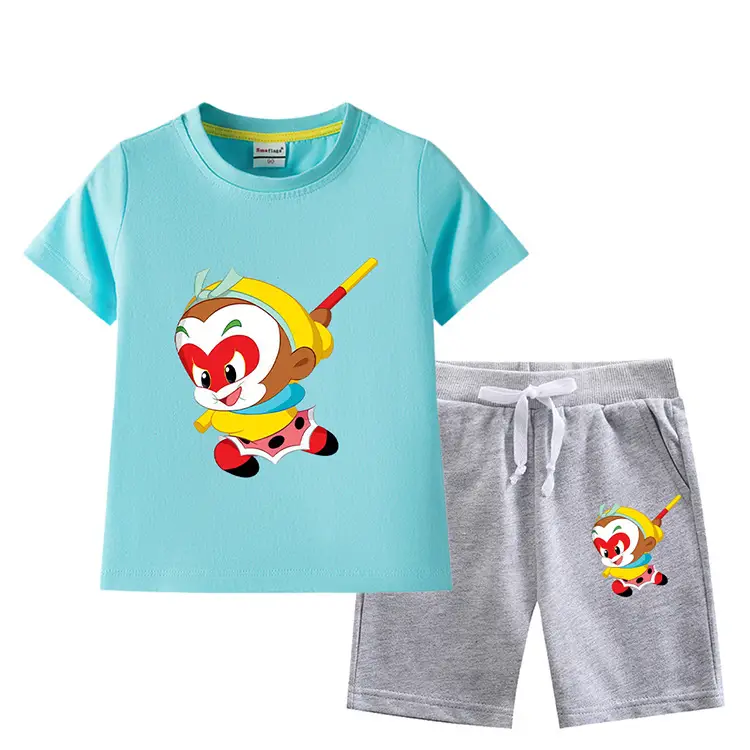 Boys Green Short Sleeve T-Shirt & Shorts Set 2023 — feature 15