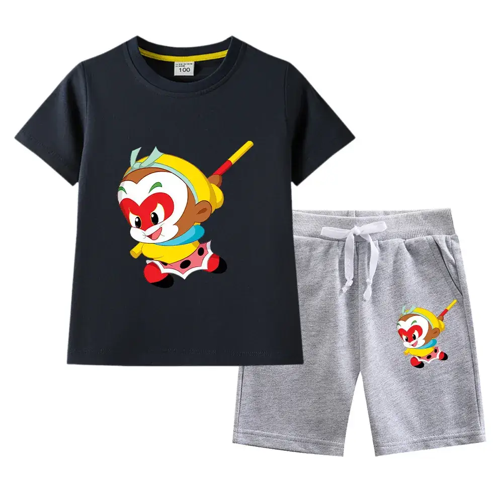 Boys Green Short Sleeve T-Shirt & Shorts Set 2023 - Image 19