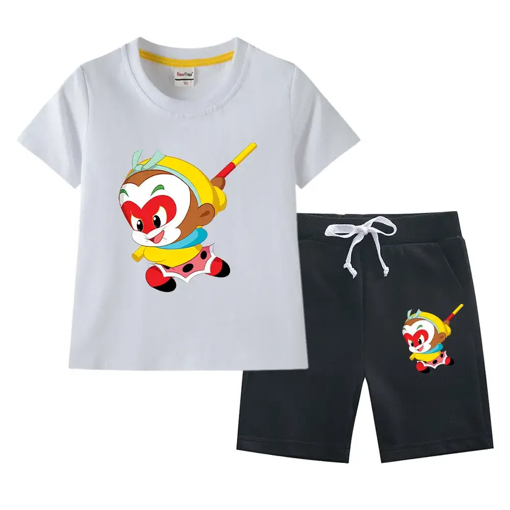 Boys Green Short Sleeve T-Shirt & Shorts Set 2023 - Image 2