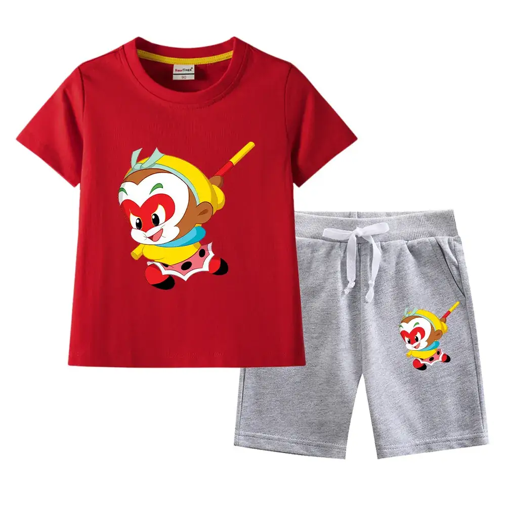 Boys Green Short Sleeve T-Shirt & Shorts Set 2023 - Image 3