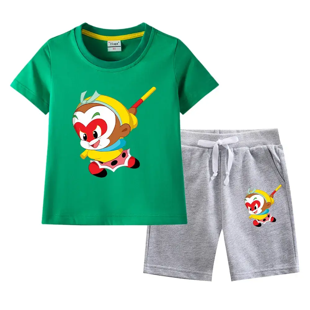 Boys Green Short Sleeve T-Shirt & Shorts Set 2023 - Image 8