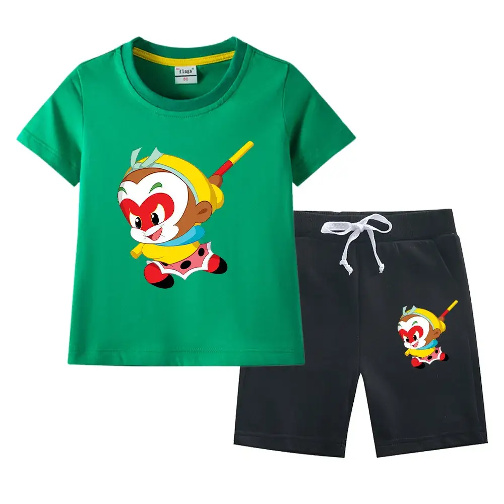 Boys Green Short Sleeve T-Shirt & Shorts Set 2023 - Image 9