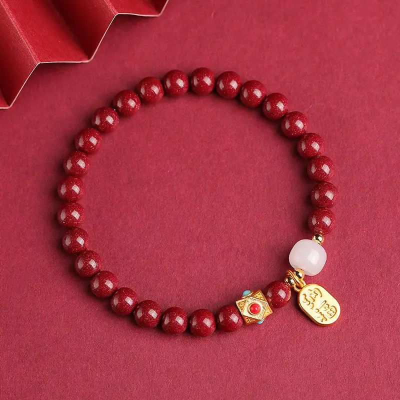 Red Natural Beads Lucky Amulet Bracelet for Women Men